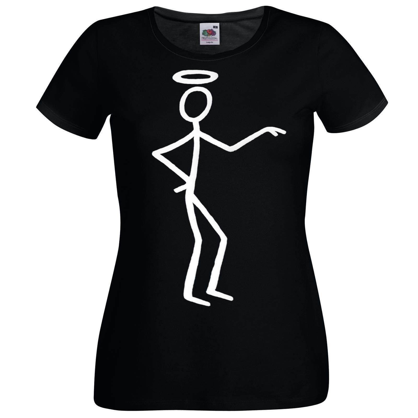 The Saint Simon Templar 1970's Stickman Spy Thriller TV Fan Ladies T Shirt (L) Black