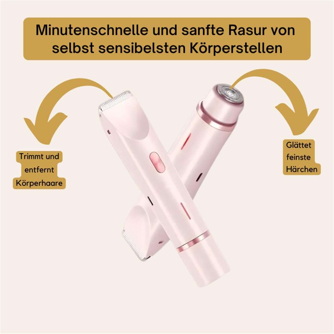 Damenrasierer Elektrisch Intimbereich 2-in-1 Epilierer & Rasierer – Kabellos, Wiederaufladbar, Sanft für Beine, Gesicht, Achseln & Bikinizone – Schmerzfreie Haarentfernung, Wet & Dry