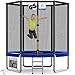 Devoko Trampolin Outdoor Ø 183/228/305/366/427 cm Indoor Trampolin Kinder Gartentrampoline, Komplettset mit Schuhnetz, Leiter, Randabdeckung, Sicherheitsnetz, Belastbarkeit 50 kg (Blau)