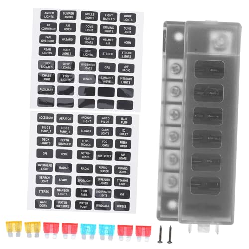 Hemobllo 1Set Circuit Fuse Block Kit para Auto, RV y Camión, Bloque de Distribución con Fusibles Incluidos, Panel Eléctrico Versátil para Barcos miniatura 1