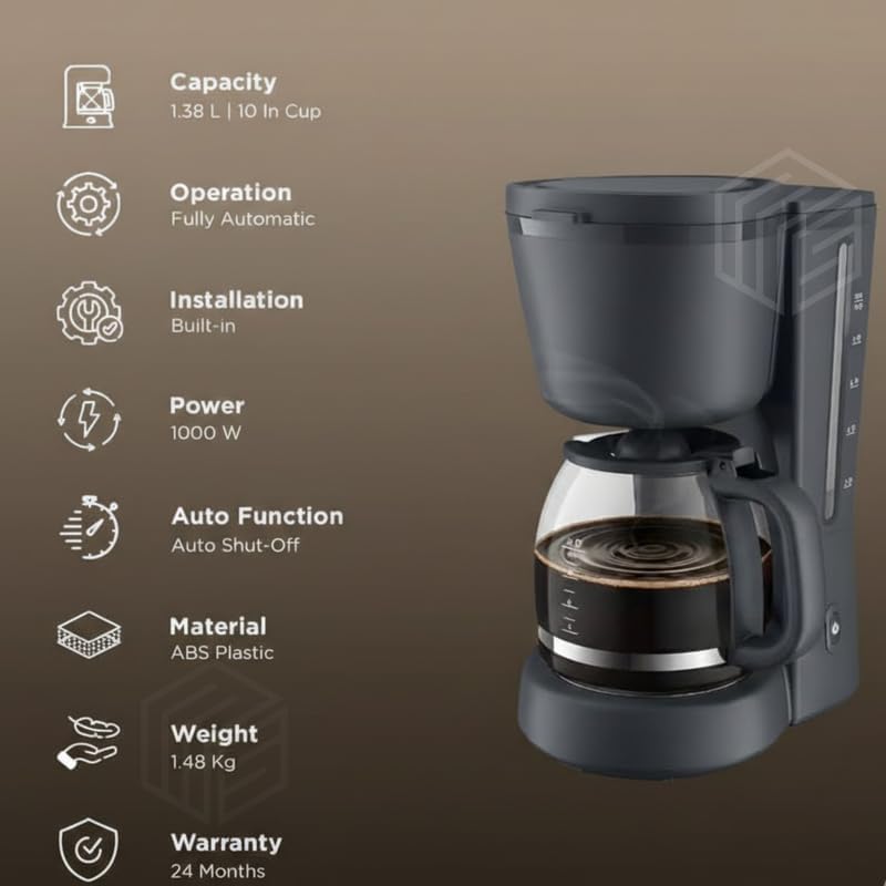 Image of Drumstoneᴬˢᴰ 𝗦𝗽𝗲𝗰𝗶𝗮𝗹 𝟓 𝗬𝗲𝗮𝗿 𝗪𝗮𝗿𝗿𝗮𝗻𝘁𝘆 Portable Drip Coffee Maker with Auto Shut Off (30 Minutes), Compact Coffee Machine for Home, Office and Travel with Efficient Brewing