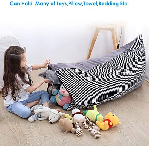 Stuffed Animal Bean Bag Chair Kids Toy Storage Organizer Stuffie Seat, Foldable Floor Chair Sofa Toy Storage Bean Bag Chair Seat for Kids, Teens and Adults | Extra Large | Super Soft Velvet (Velvet)
