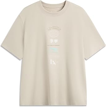 LI-NING Sports Style Series Mens S/S T-Shirt Ice-Cool Comfortable Moisture-Wicking Relaxed Fit Casual Wear AHSV163
