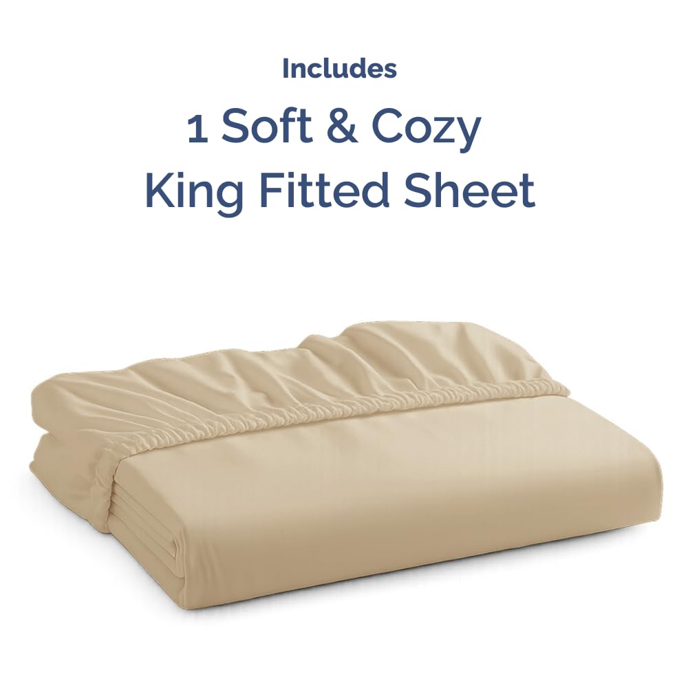 Drap-housse pour très grand lit, drap-housse simple uniquement, literie de luxe ultra douce avec poches profondes de 20,3 à 40,6 cm, respirante, rafraîchissante et infroissable, facile d'entretien