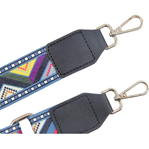 Image of Duwi Wide Handbag&Purse Strap Jacquard Woven Guitar Style Multicolor Replacement Strap Canvas Adjustable Crossbody Bag Strap