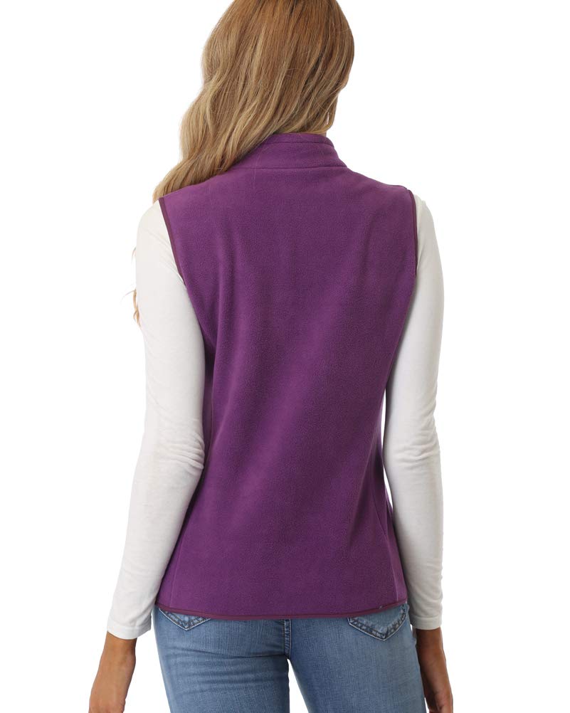 fuinloth Gilet in pile da donna,Termico Senza Maniche Elegante Collare Eretto con Zip e Tasca