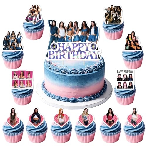 13PCS Birthday Party Cake Toppers/Cupcake Toppers Party Supplies Party Happy Birthday Cake Topper Set Cupcake Decorations. (S 03)