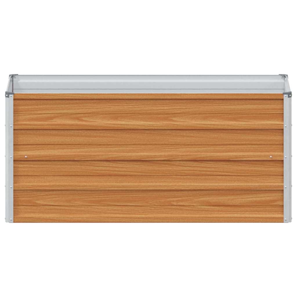 IKAYAA Jardinera Alto de Acero Inoxidable, Macetero Grande Exterior, Maceta Alta Exterior y Terraza, Maceta Grande, Jardinera Alta Marrón Claro 100 x 40 x 45 cm