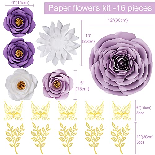 Paper Flowers Decorations For Wall, Large 3D Artificial Fake Flower Wall Decor Baby Girl Boy Nursery Room, Bridal Shower, Wedding Centerpiece, Party Backdrop #TOP7