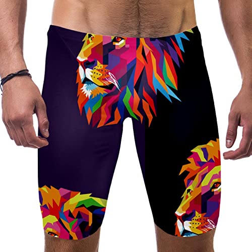 Short de bain homme multicolore XL motif lion pour plage piscine et surf