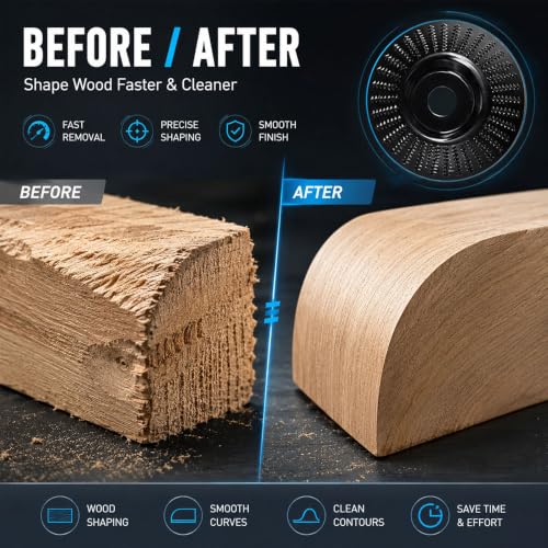 Muela abrasiva madera 125mm disco amoladora angular negro para tallar madera y desbaste 6
