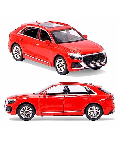 Image of Kids Toy car Playsets 1:24 Scale Die cast Metal Toy Car for Kids Q8 Pull Back Metal Cars with 4 Openable Doors Light and Musical Sound (Multi)
