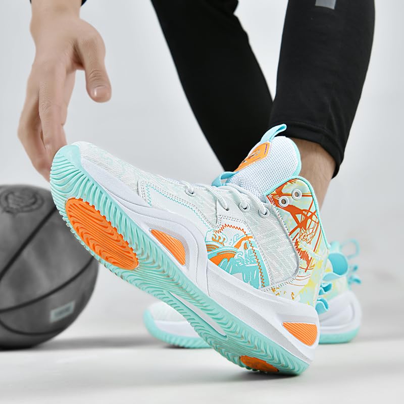 Image of Womens Mens Basketball Shoes Volleyball High Top Breathable Fashion Comfortable Outdoor Sport Non Slip Rubber Sneakers