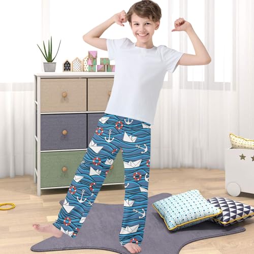 Boy's Pants Glitter Blue Water Glare Jogger Pants Elastic Waist Long Bottoms Trousers with Pockets 6-14 Years4