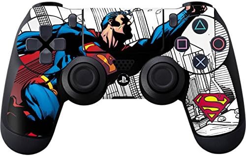 Vista 48 de Skinit Calcomanía para juegos compatible con el controlador de PS4, logotipo oficial de DC Comics Superman Comic en diseño rojo