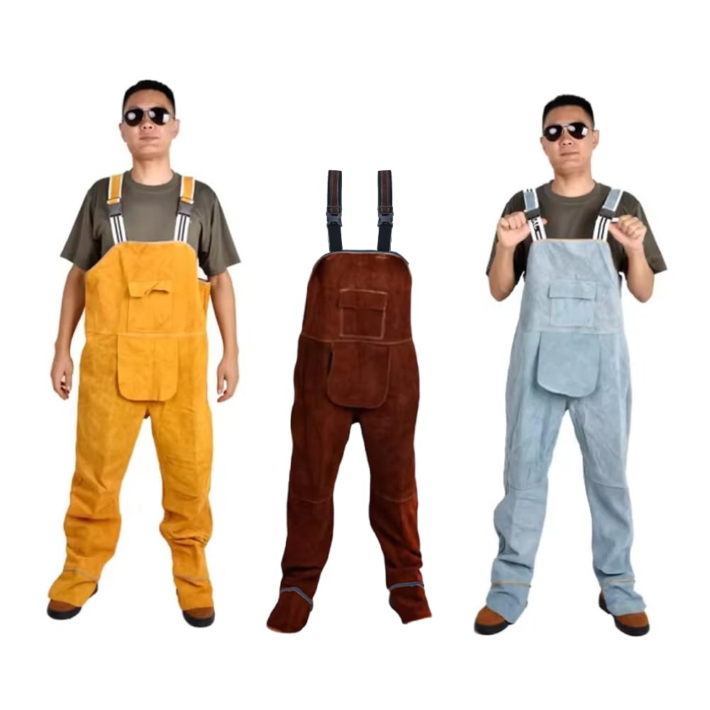 Hrippy Peto De Soldadura Impermeable con Tirantes, Ropa De Trabajo Resistente Desgaste para Hombre, Ideal para Soldadores, Herreros Y Obreros.