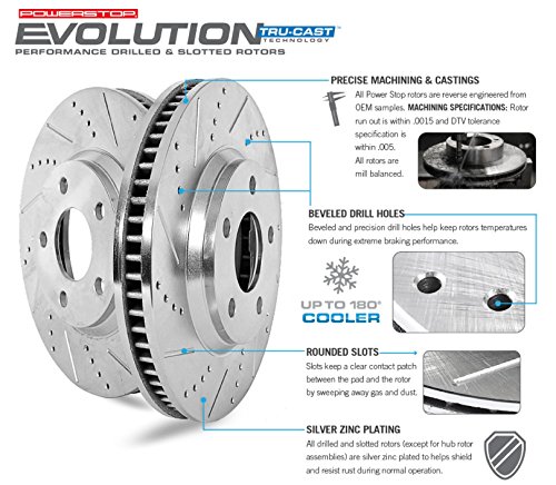 Image of Power Stop EBR474XPR Rear Evolution Drilled & Slotted Rotor Pair For BMW 318ti 1995-1999 [Model Specific]