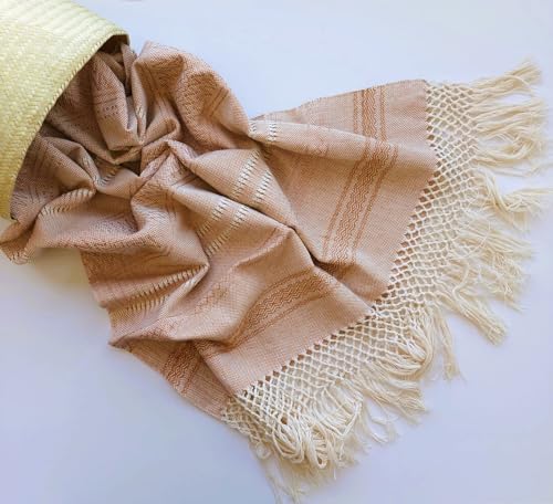 Baby Trapoz Mexican Rebozo Scarf, Shawl w/articela detail, Ideal for Natural Birth, Doula Massage, 98.5", Capuchino2