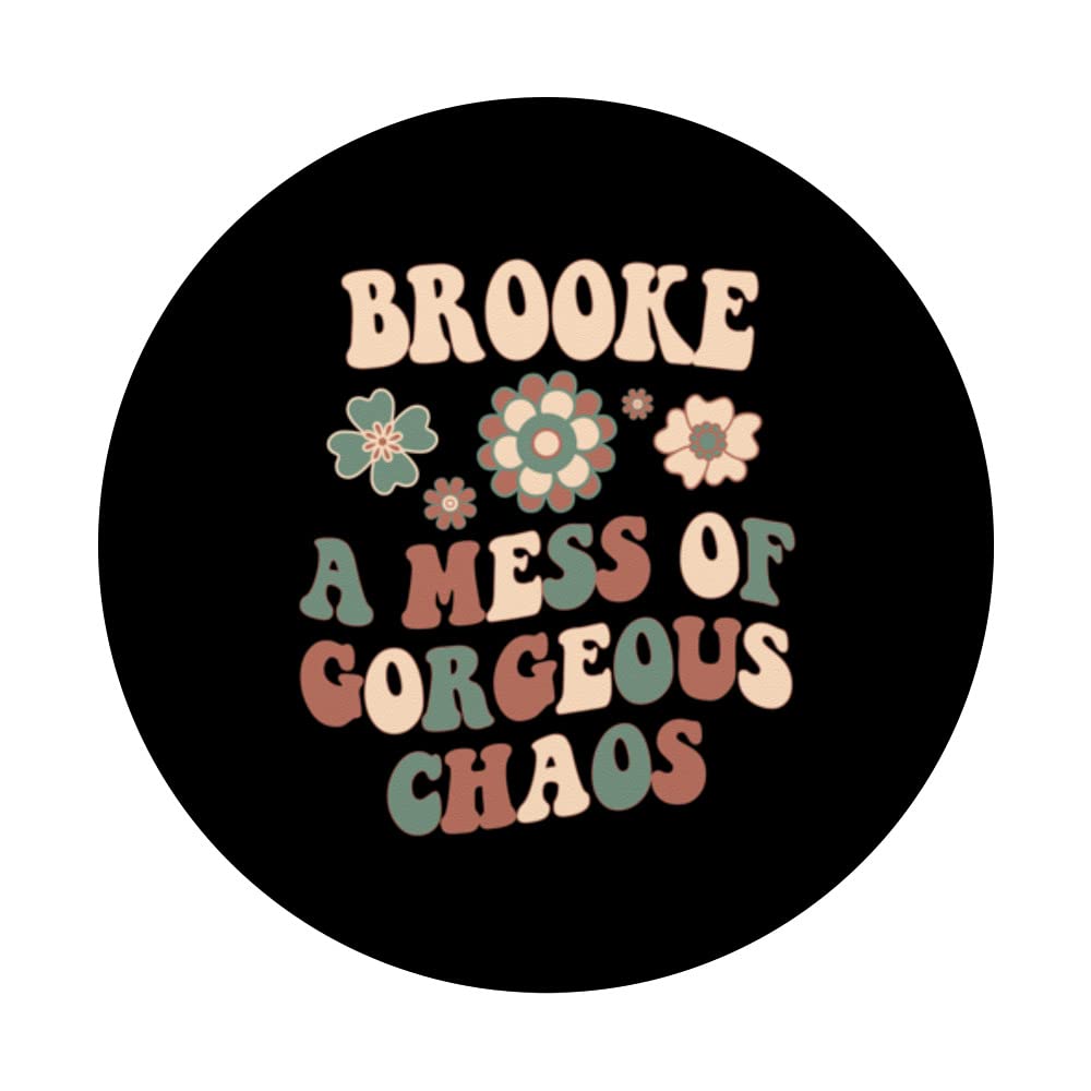 BROOKE Personalized Name Shirt BROOKE First Name PopSockets Swappable PopGrip, Black - Image 3