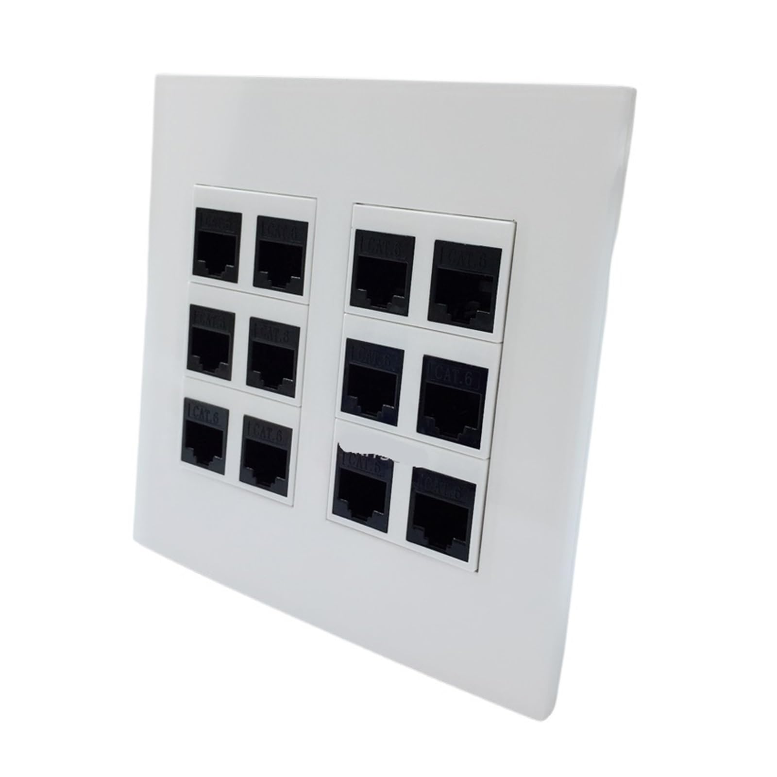 Wandplatte mit 12 Ports CAT6 CAT5E RJ45-Buchsen(CAT6)
