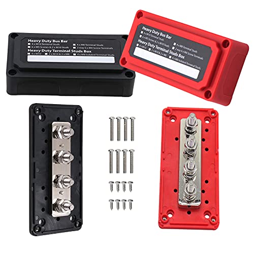 Jamgoer 300A Bus Bar 12V Heavy Duty Module Design Power Distribution Block Waterproof Bus bar Box with 4X M8(5/16