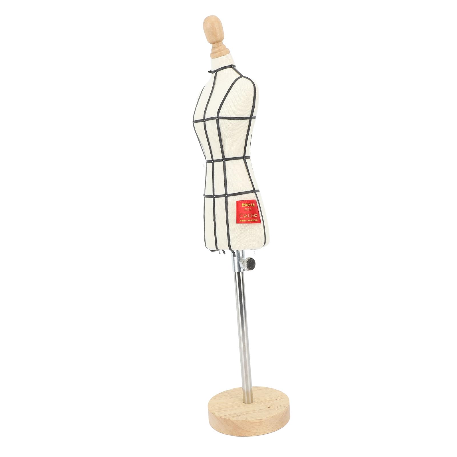 Haofy Miniaturowa Forma Sukienki ze Stojakiem z drewnianą podstawą do Szycia Manekina do Ekspozycji Odzieży Pokazu Krawiectwa i Nauczania Umiejętności Cięcia (Rozmiar 1/2)