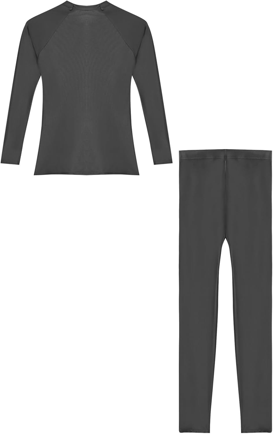 Freebily Men's 2Pcs Nylon Long Sleeves Undershirts with Skinny Tights Leggings Shapewear Costume