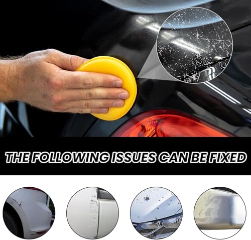 Cera para quitar rayones de auto, kit con esponja y paño miniatura 6