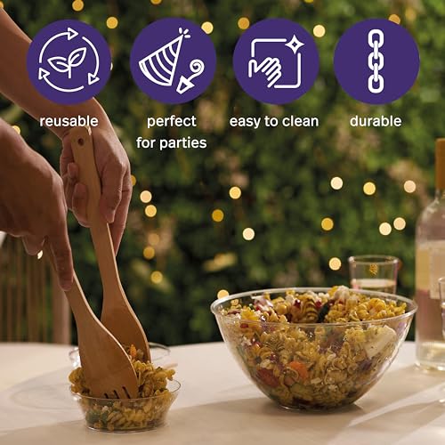 Matana 5 Grandi Ciotole in Plastica Rigida Trasparente, Insalatiere, 3000ml - Resistenti e Riutilizzabili - Insalate, Finger Food, Snack e Patatine - Feste, Picnic, Compleanni, Barbecue - immagine 6