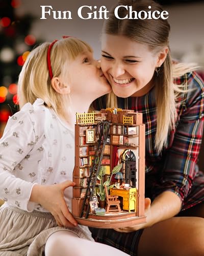 ROBOTIME Book Nook Model Kits for Adults - Corner Study, DIY Booknook 3D Wooden Puzzle Bookend Bookshelf Decoration Craft Gifts for Adults and Teens - Cosy Home Interiors ROBOTIME Book Nook Model Kits for Adults - Corner Study, DIY Booknook 3D Wooden Puzzle Bookend Bookshelf Decoration Craft Gifts for Adults and Teens - Image 7