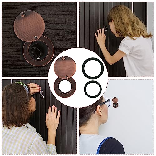 Peephole Cover, Door Hole Cover Home Security Peep Holes For Door Door Viewer Privacy Cover With Self-Adhesive Installation Tools For Home Office Hotel (Antique Copper) #TOP6