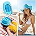 JaGely 12 Pcs Straw Cowboy Hats for Women Men, Wide Brim Summer Hat Bulk Sun Protection for Western Themed Party(Light Blue)