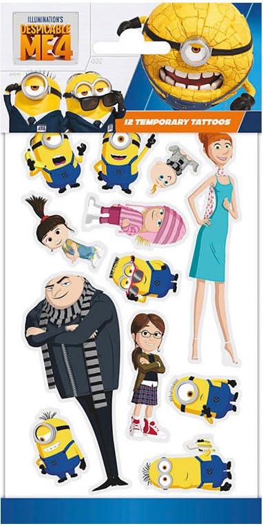 Lot de 12 tatouages * Minions * pour enfants comme petit cadeau, cadeau ou jeu | Tatouage...