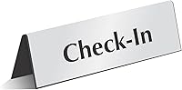 SmartSign Check-In Desk Sign, 2x6" Acrylic V-Shape Double-Sided Table Tent for Hotels, Airbnb, Receptions - Made in USA