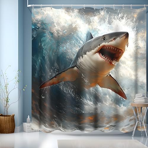 Bathroom Shower Curtain,Funny Shower Curtain Washable bathroom curtains, Weighted Hem