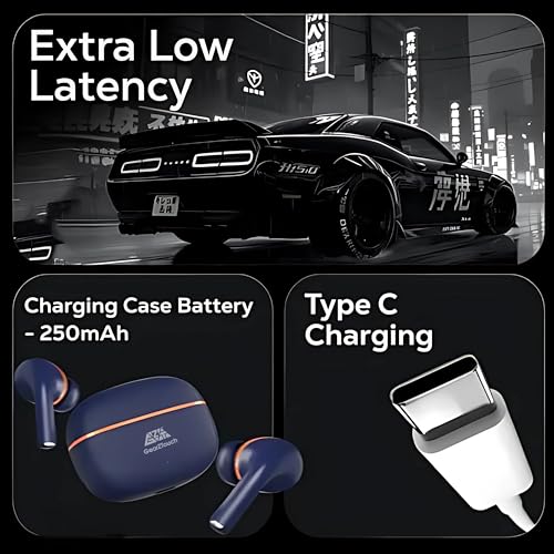 Image of Trendy Buds PRO Wireless Buds with Fast Charging & Premium Glossy & MATT Finish Upto 42H Playtime| Dual 10mm Driver | IPX4 Water-Resistance| BT5.3 | Quad Mic with ENC | Touch Control- Blue