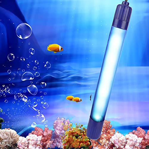 Qinlorgo Lampe de désinfection de stérilisateur UV pour Aquarium, Lampe de stérilisation UV Fish Tank Aquarium Underwater Water Disinfection Light(9W)