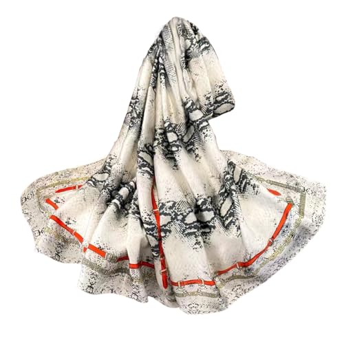 Aufeel Bufandas de moda 100 % seda satinada, larga y ligera, protector solar, chales para mujer, bufandas para el cabello, Blanco, Large