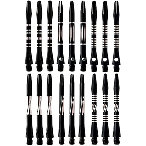 JpGdn 18/Pack Darts Shafts in Black Metal Accessories Harrow Stems Aluminum Dart Pole Rod in Aluminum with Standard 2BA Thread (Black) Cover