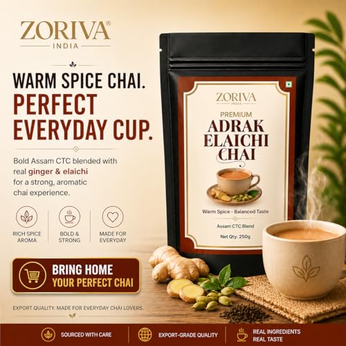 Image of ZORIVA अदरक इलायची चाय 750 G (250g x 3) | Strong Kadak Premium Assam Tea