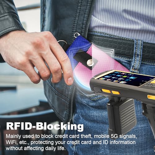 Image of Minimalist RFID Wallet with Lanyard, Multi-functional ID Case with 2 Zipper Pockets and Key Chain for Men and Women, Tactical Badge Pouch Cards Holder, Coin Purse for Travel Sports - Two-Tone