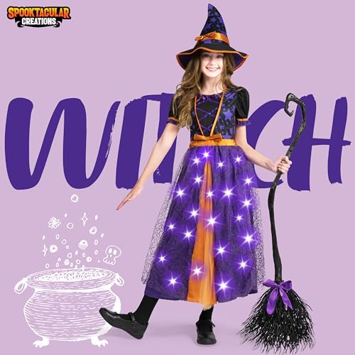 Disfraz de Bruja Luminoso para Niñas Pequeñas miniatura 2