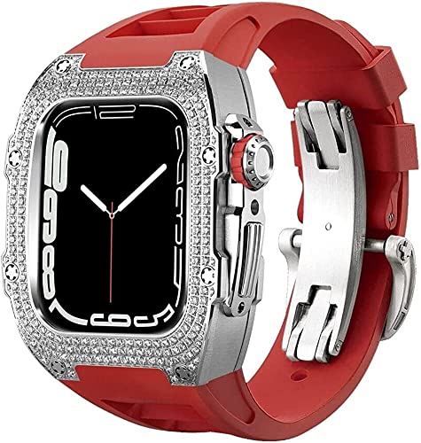 Bracelet montre étanche en caoutchouc fluoroélastomère et acier 45mm