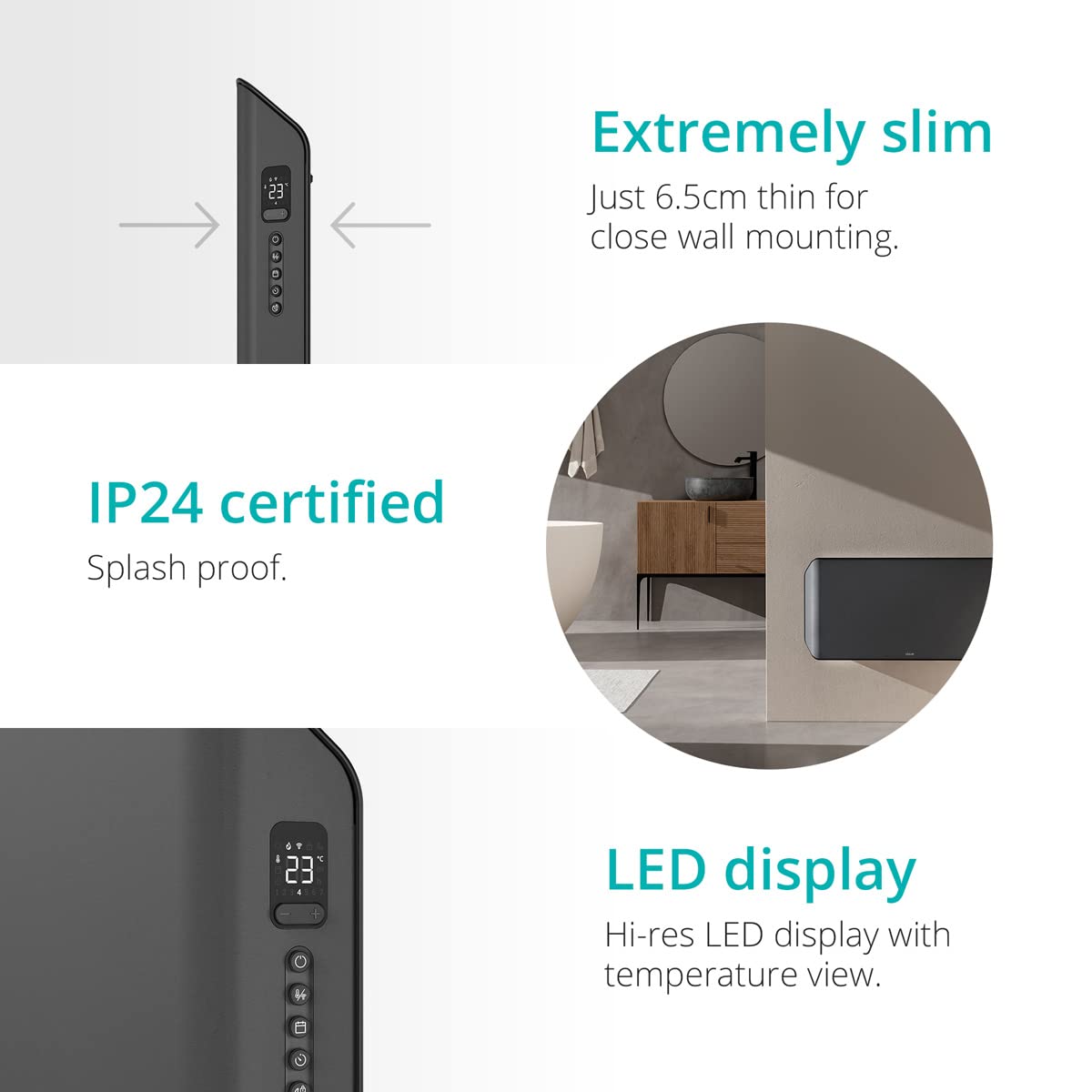 Duux Edge 1000 Smart Convector Heater Grey 1000w Of Heating