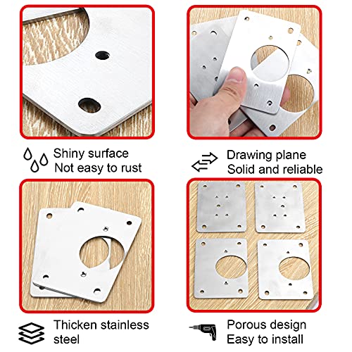 Thick Hinge Repair Plate Kit With Hole For Cabinet, Rust Resistant Stainless Steel Plate Repair Brackets, Easy Installation Hinges With Mounting Screws Fixing For Kitchen Cupboard Door (2 Pairs) #TOP5