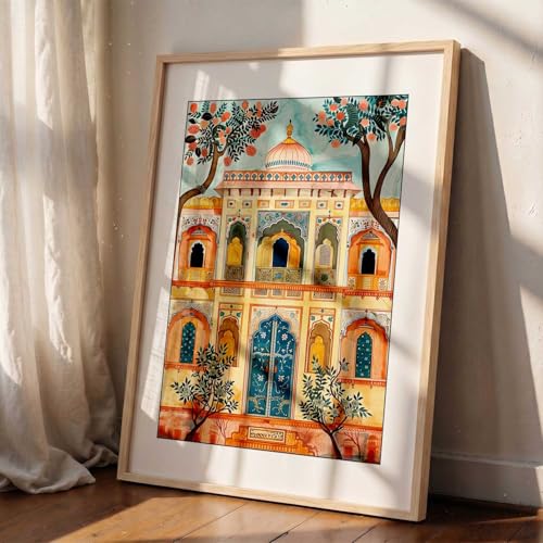 Image of kotart Madhubani Art Wall Painting Traditional Home Decoration With Frame For Living Room Bed Room Hotel Wall Decor Digital Reprint (14X20 inch)