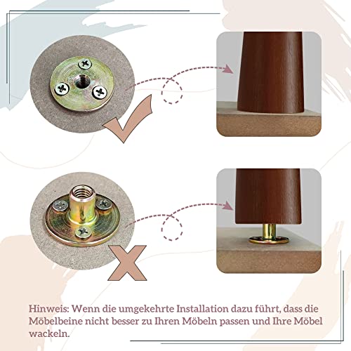 GOSCHE Piedini rotondi per mobili in legno