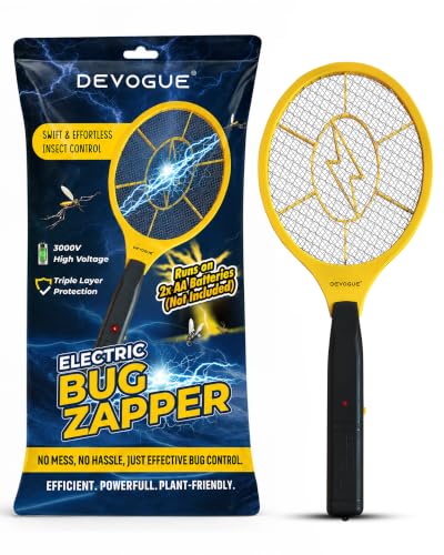 DEVOGUE® Electric Fly Swatter Bug Zapper Battery Operated Flies Killer Indoor and Outdoor Pest...