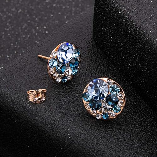 Multicolored Austrian Crystal Rhinestone Stud Earrings for Women Fashion S925 Sterling Silver Hypoallergenic Jewelry3