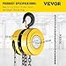 VEVOR Hand Chain Hoist, 2200 lbs /1 Ton Capacity Lift, 20ft/6m Chain Lift Manual Hand Chain Hoist, Manual Hoist w/Industrial-Grade Steel Construction for Lifting Good in Transport & Workshop